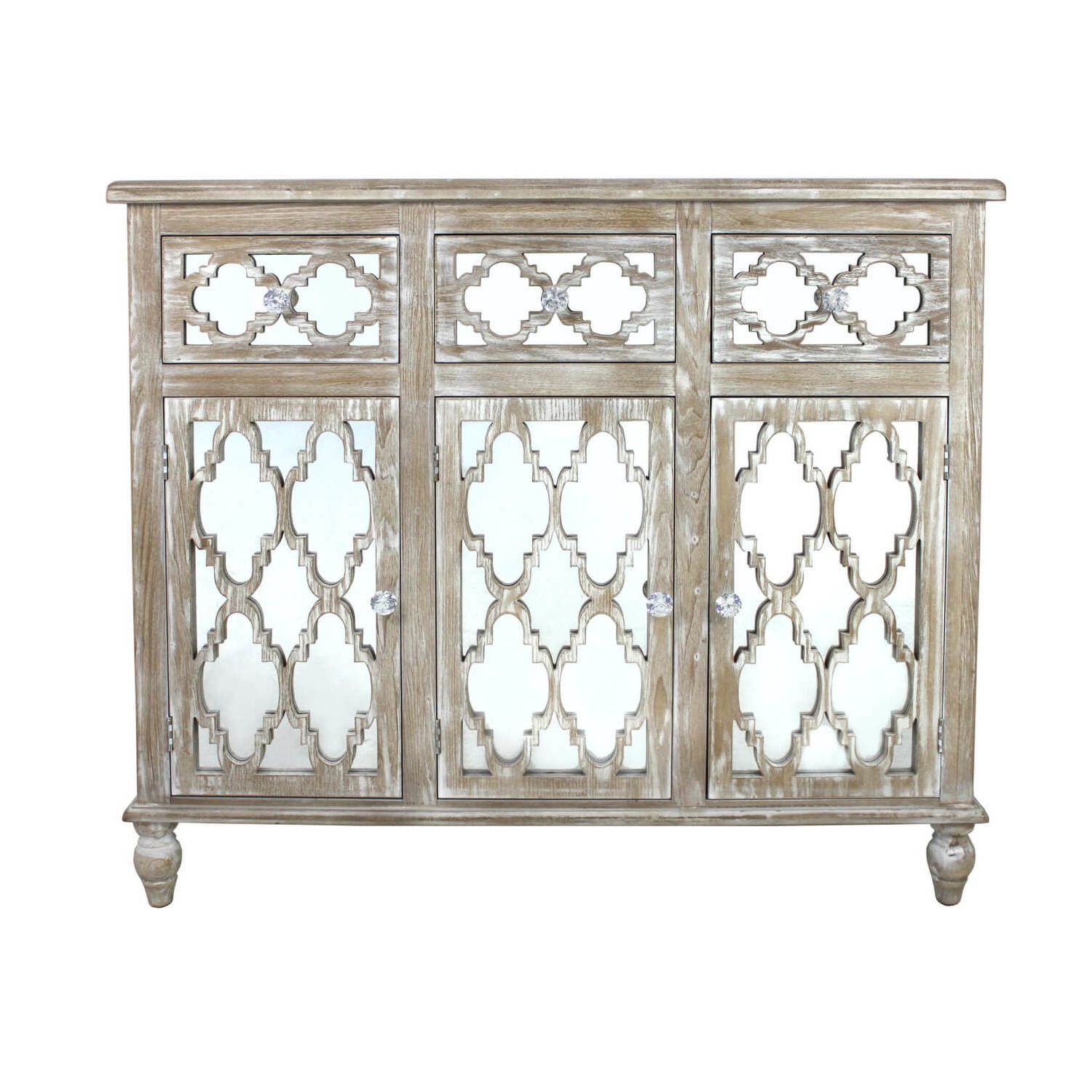 Read more about Aurora boutique miami beach mirrored wood ash 3 drawer 3 door sideboard